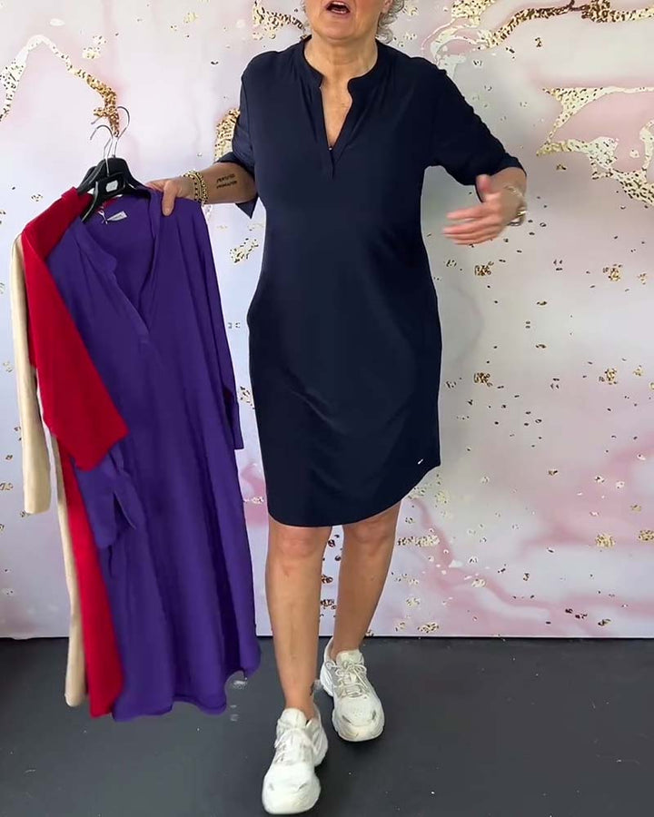 Margaret - Midi Dress with V-Neck