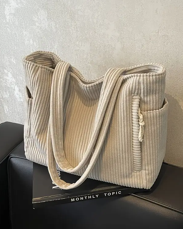 Tilda – Ribbed carrier bag with cord detail