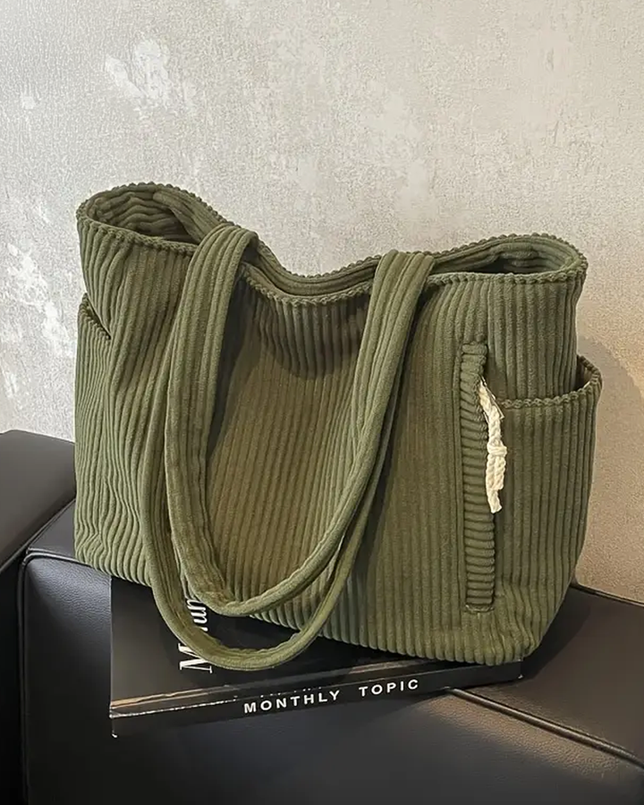 Tilda – Ribbed carrier bag with cord detail