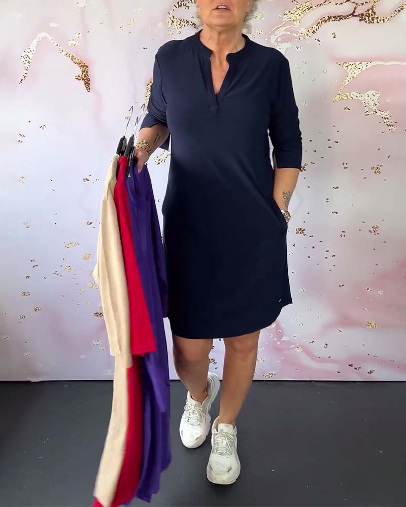 Margaret - Midi Dress with V-Neck