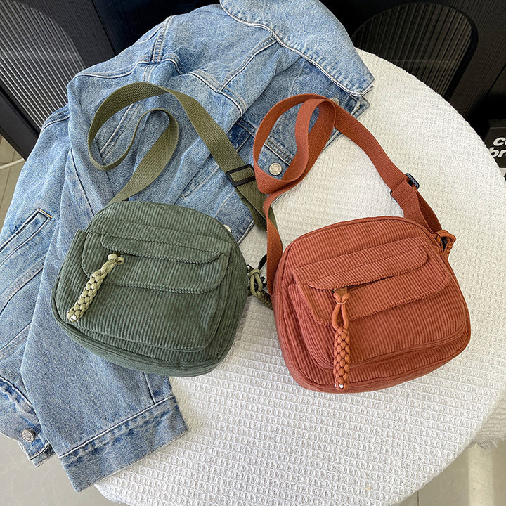 Corduroy Crossbody Shoulder Bag – Casual & Chic Everyday Style
