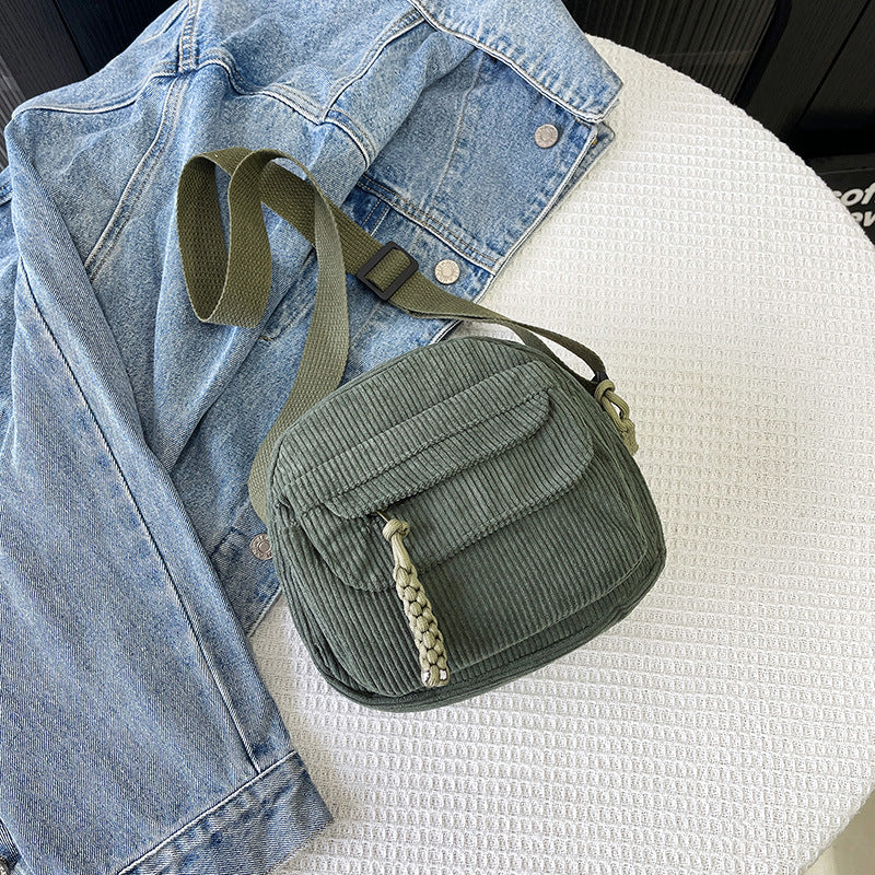 Corduroy Crossbody Shoulder Bag – Casual & Chic Everyday Style