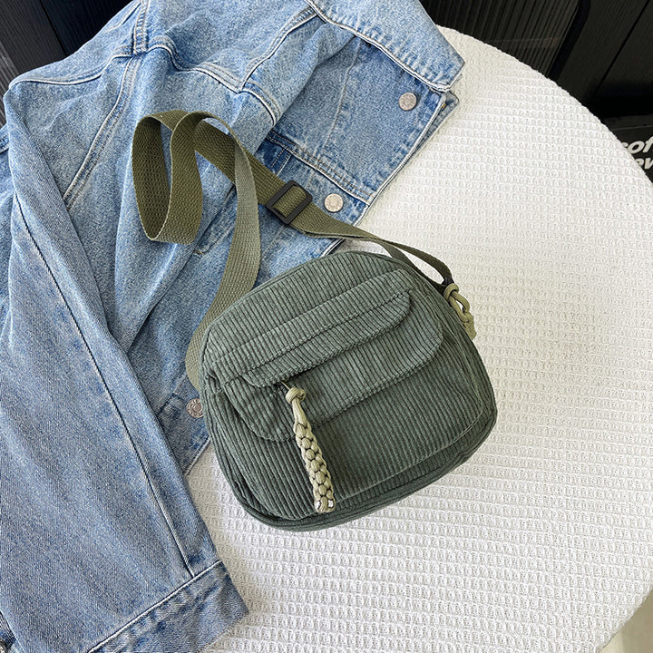 Corduroy Crossbody Shoulder Bag – Casual & Chic Everyday Style