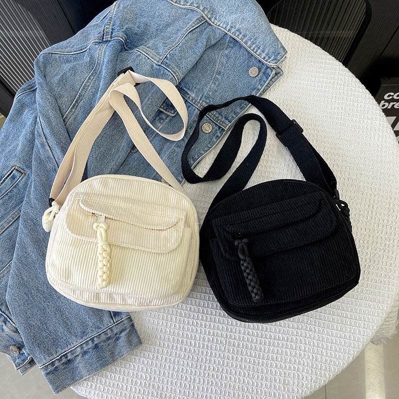 Corduroy Crossbody Shoulder Bag – Casual & Chic Everyday Style