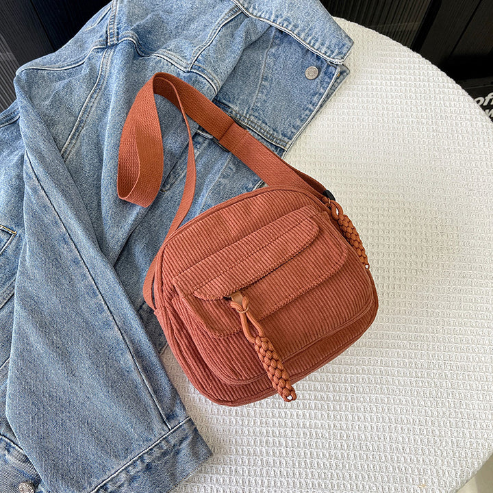 Corduroy Crossbody Shoulder Bag – Casual & Chic Everyday Style