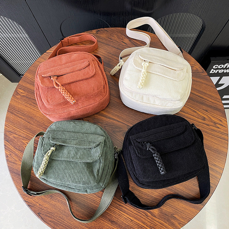 Corduroy Crossbody Shoulder Bag – Casual & Chic Everyday Style