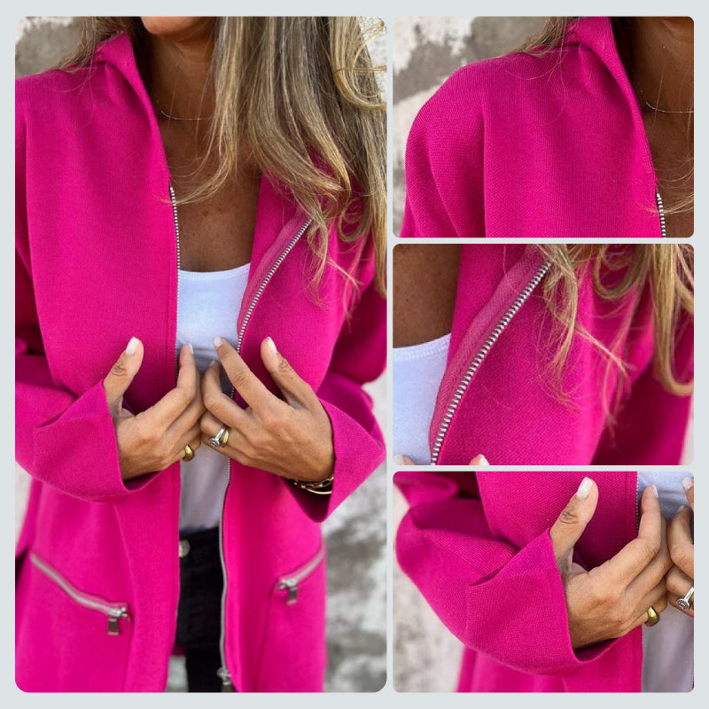 Long Sleeve Sweatshirt Jacket with Hood